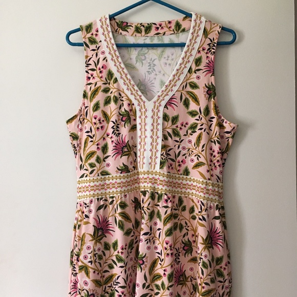 SPARTINA 449 Gabrielle Pima Cotton Multicolor Floral Sleeveless Midi Dress S - Picture 2 of 9
